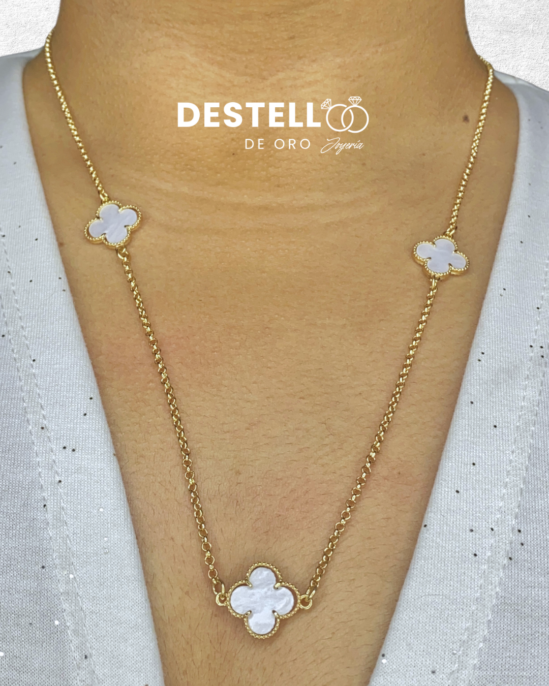 Collar Clover Blanco PREMIUM