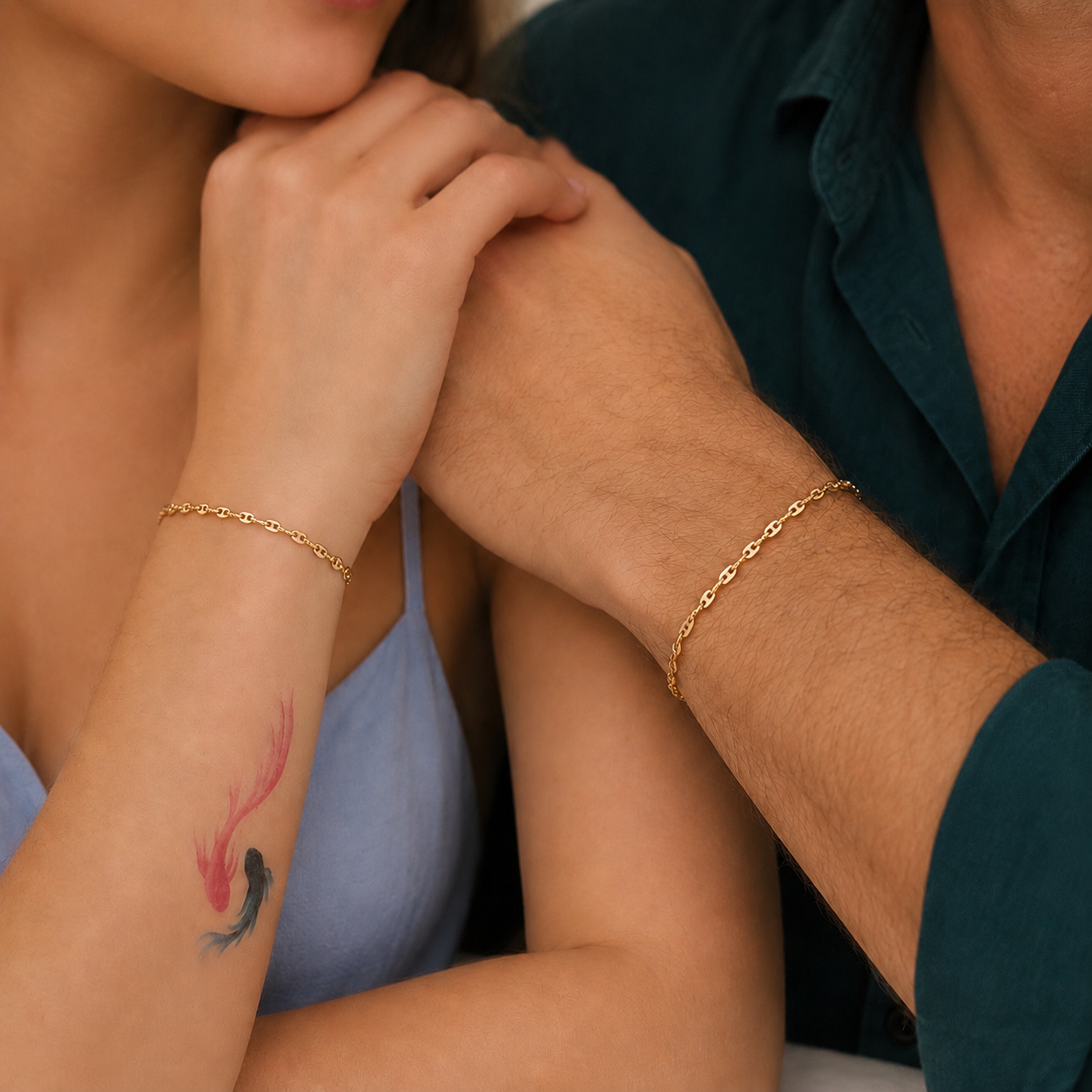 Dúo Pulseras GG Delgada | 18 Centímetros
