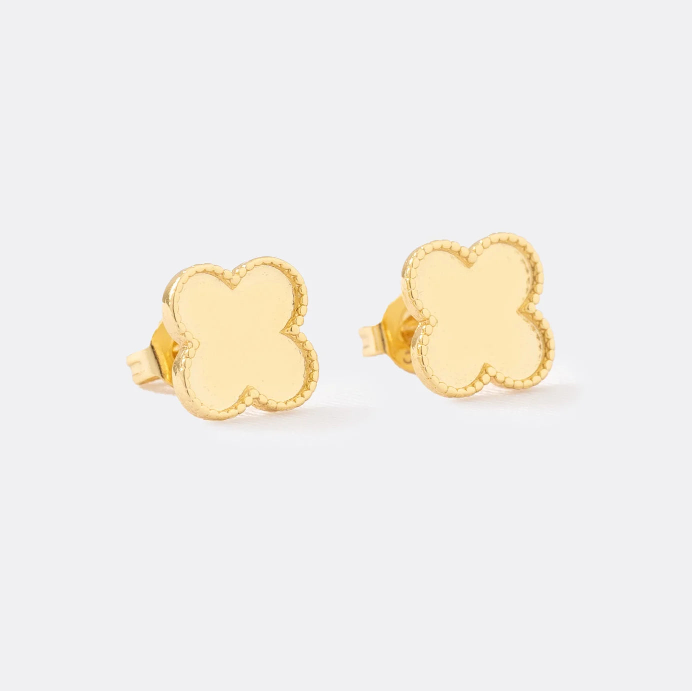 Arete Clover Dorado Liso