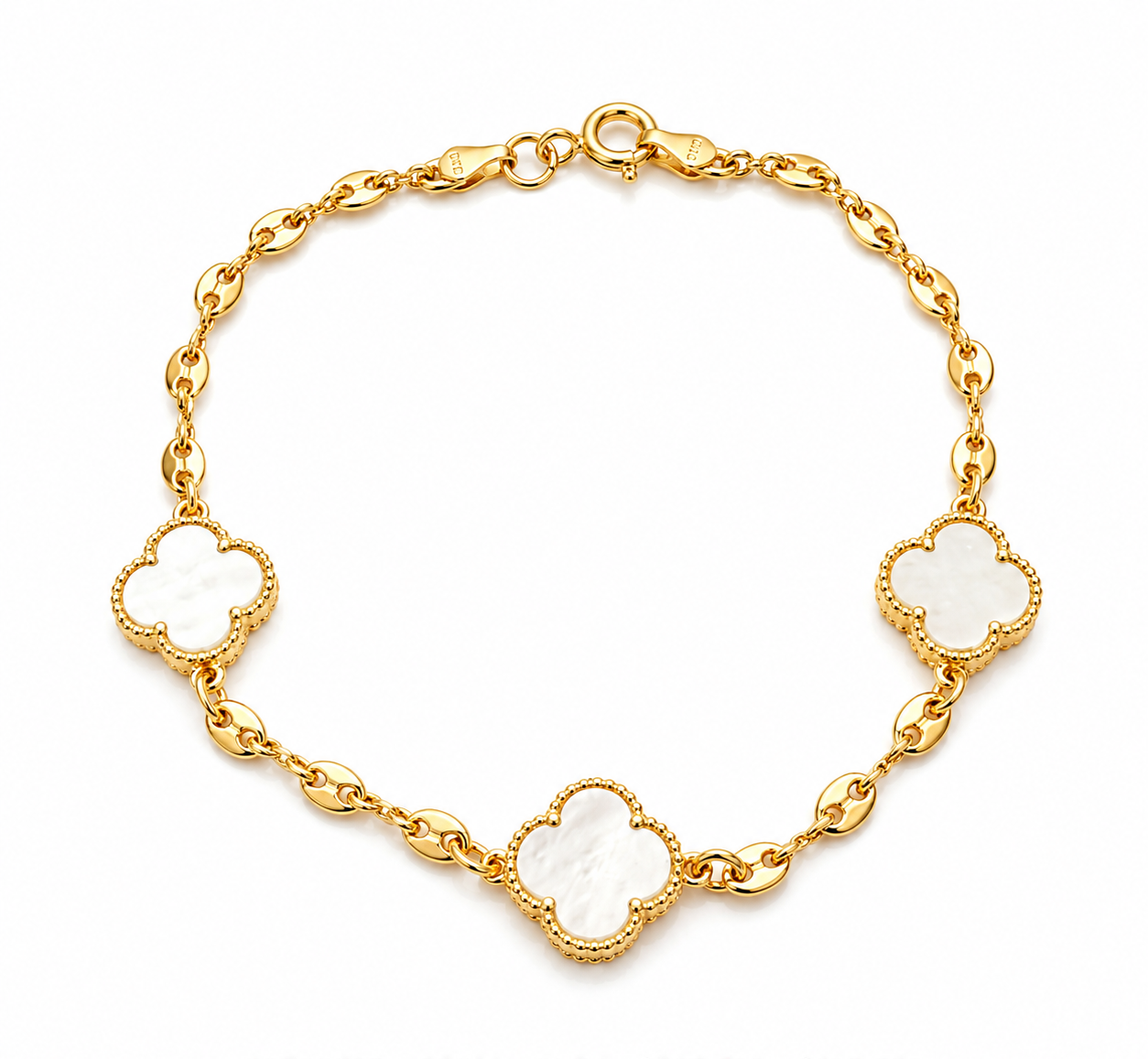 Pulsera Ancla 3 Tréboles | 18 Centímetros