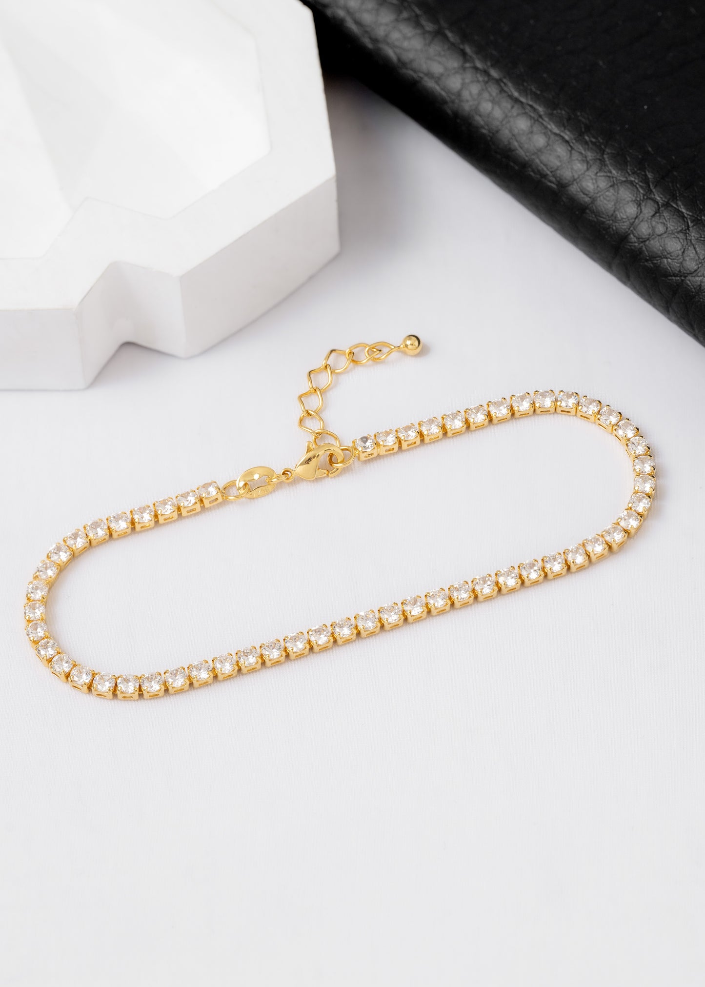Tobillera Circonias Cristal Unisex