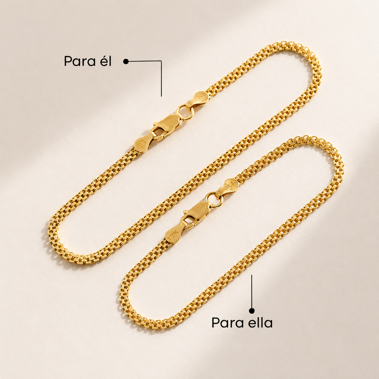 Dúo Pulseras Tejido Chino Italianas | 16 & 19 CM