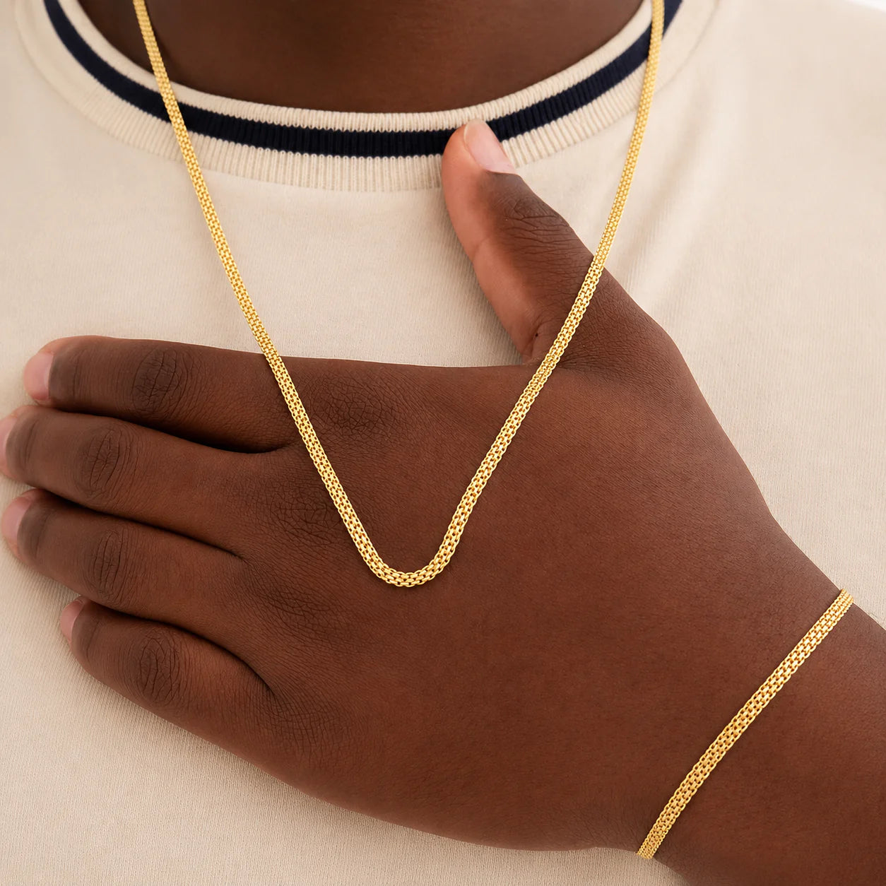 Cadena + Pulsera Tejido Chino Para Caballero | Envío Gratis