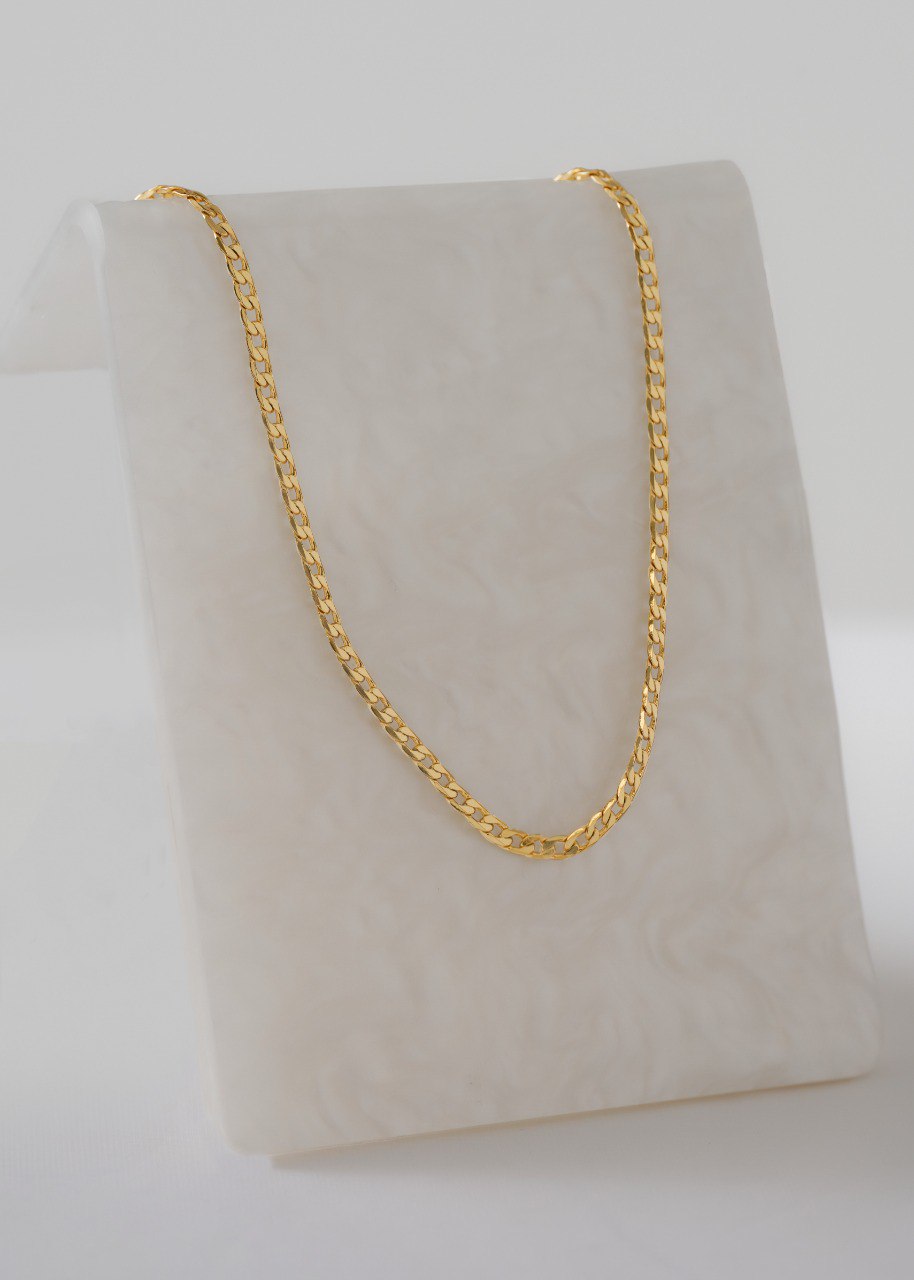 Cadena Cubana Plana Diamantada 2mm 45cm