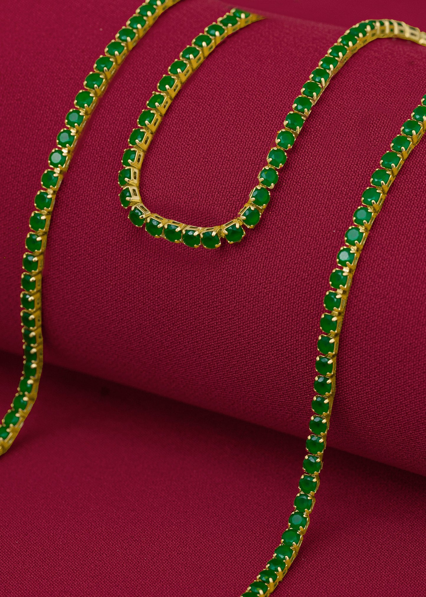 Cadena Circonia Verde Unisex