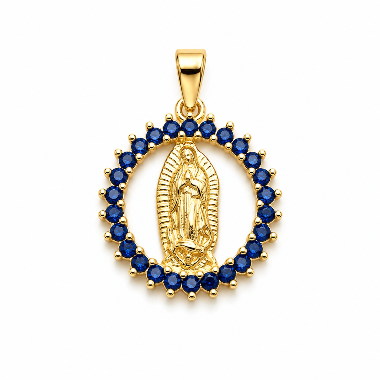 Dije Virgen Guadalupe Zafiro