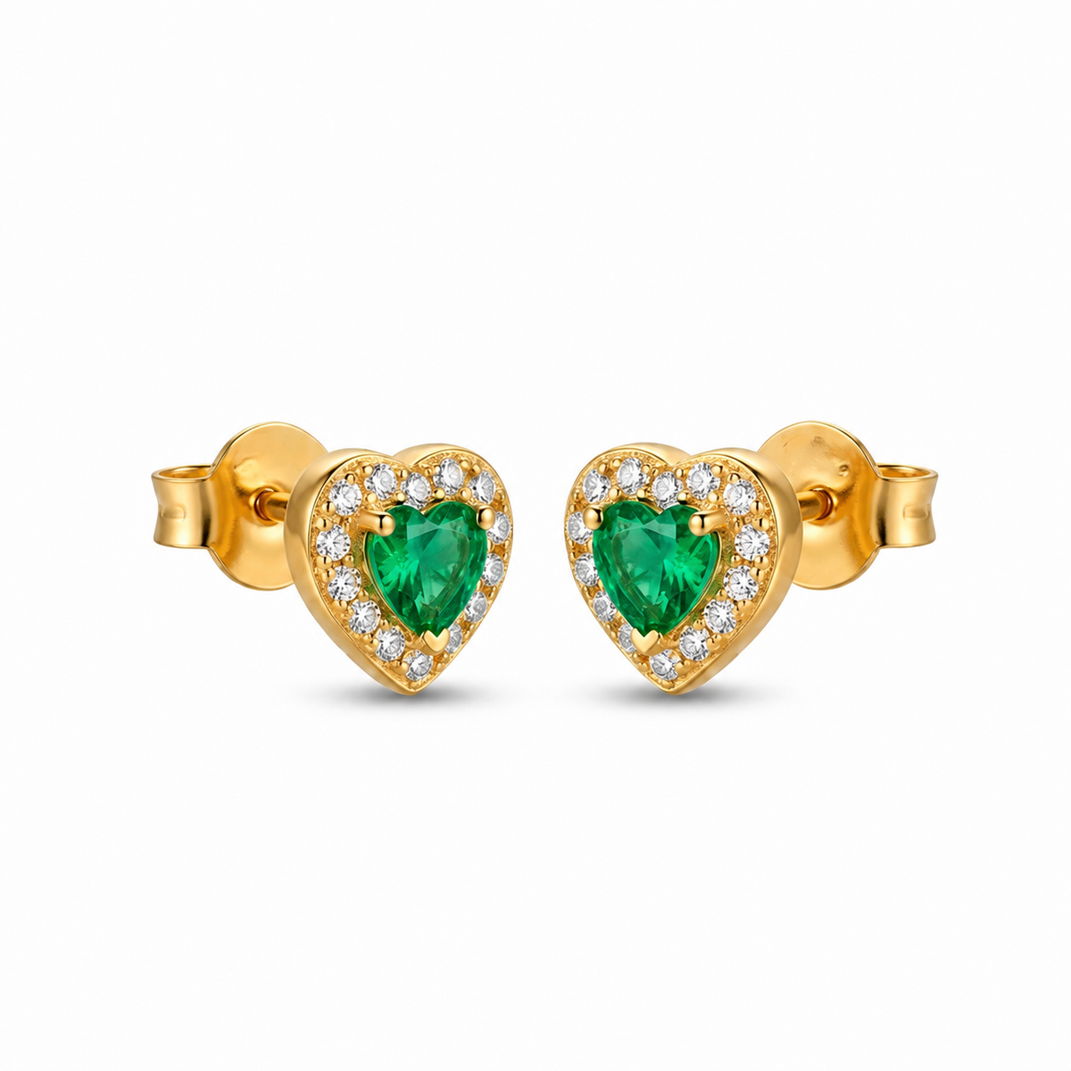 Aretes Heart Green
