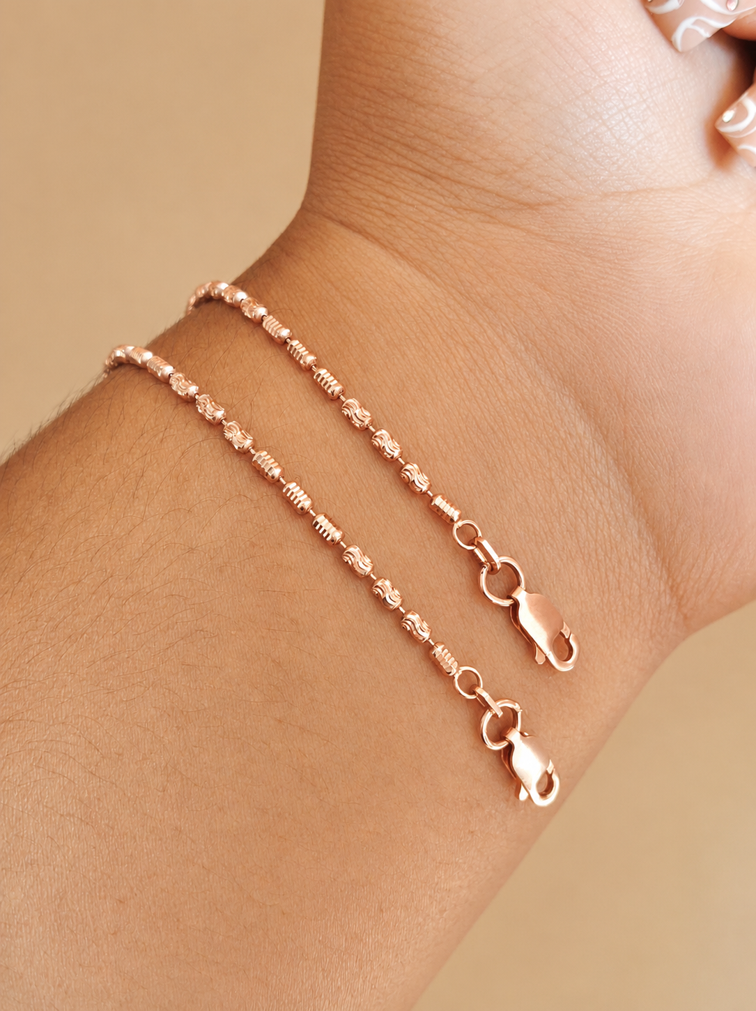 Dúo Pulseras Barril Oro Rosa | 16 & 19 cm