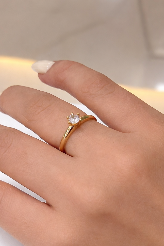 Anillo Solitario Cristal