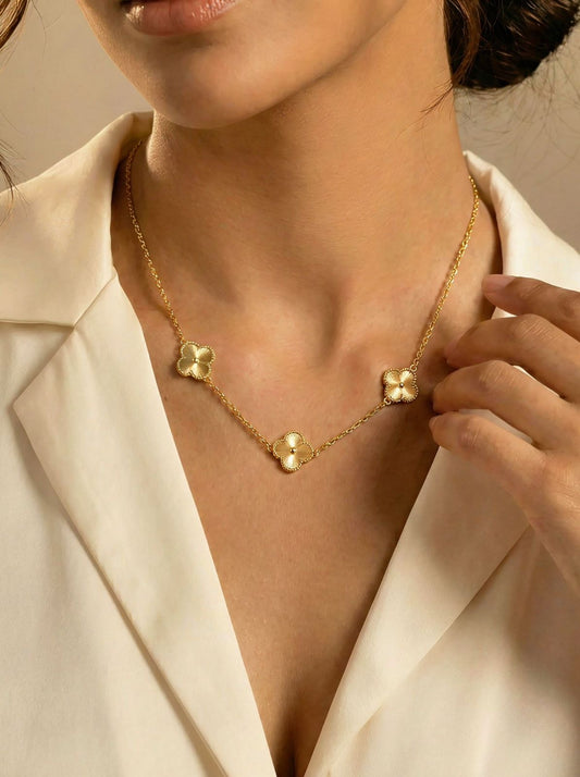 Collar Van Cleef Dorado Con Destellos | 45 Cm