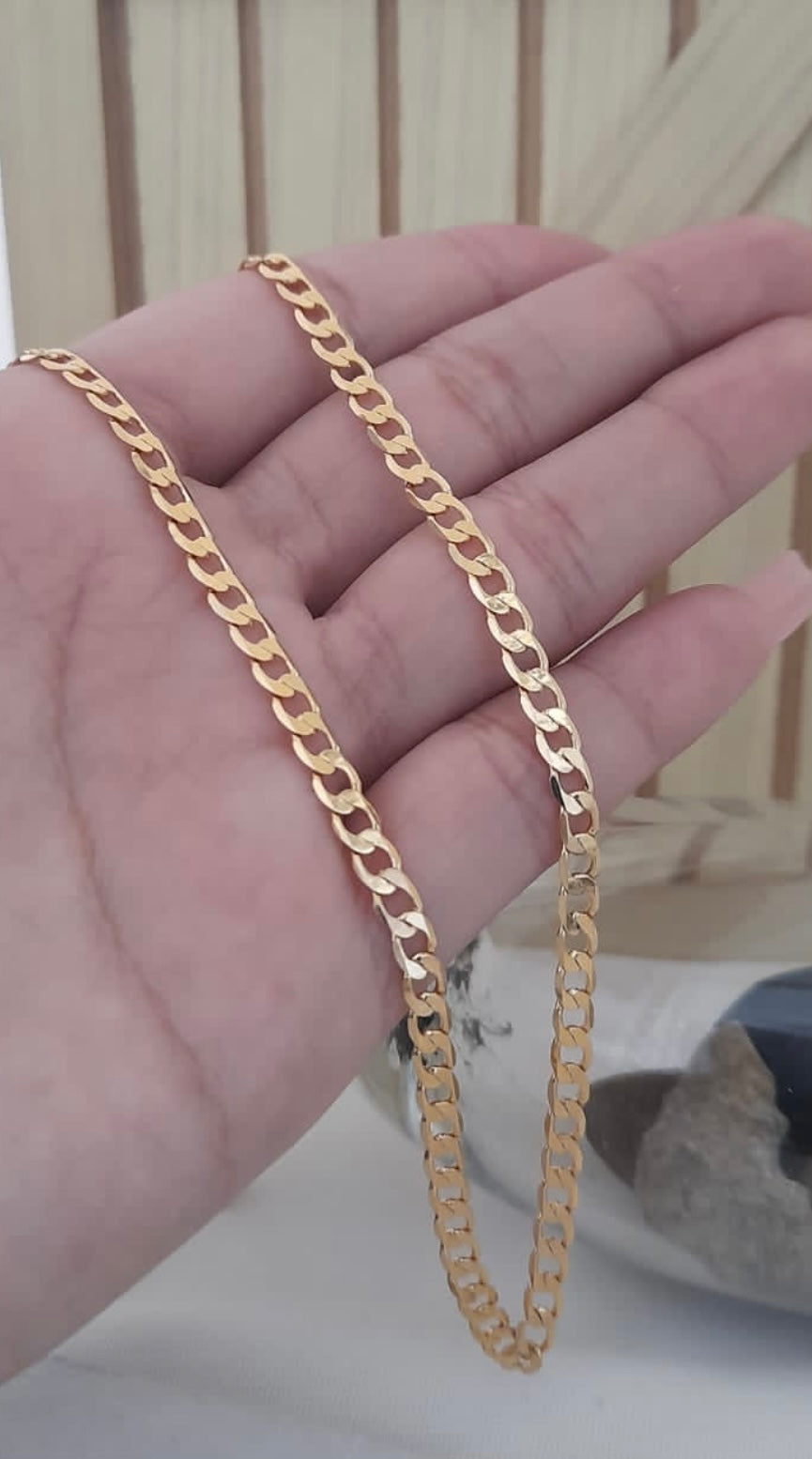 Cadena Cubana Plana Diamantada | 50 cm