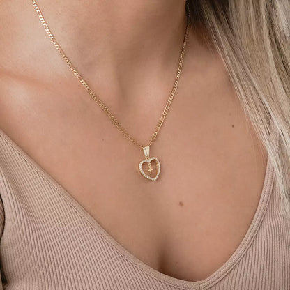 Dije Corazón + Cruz Mini