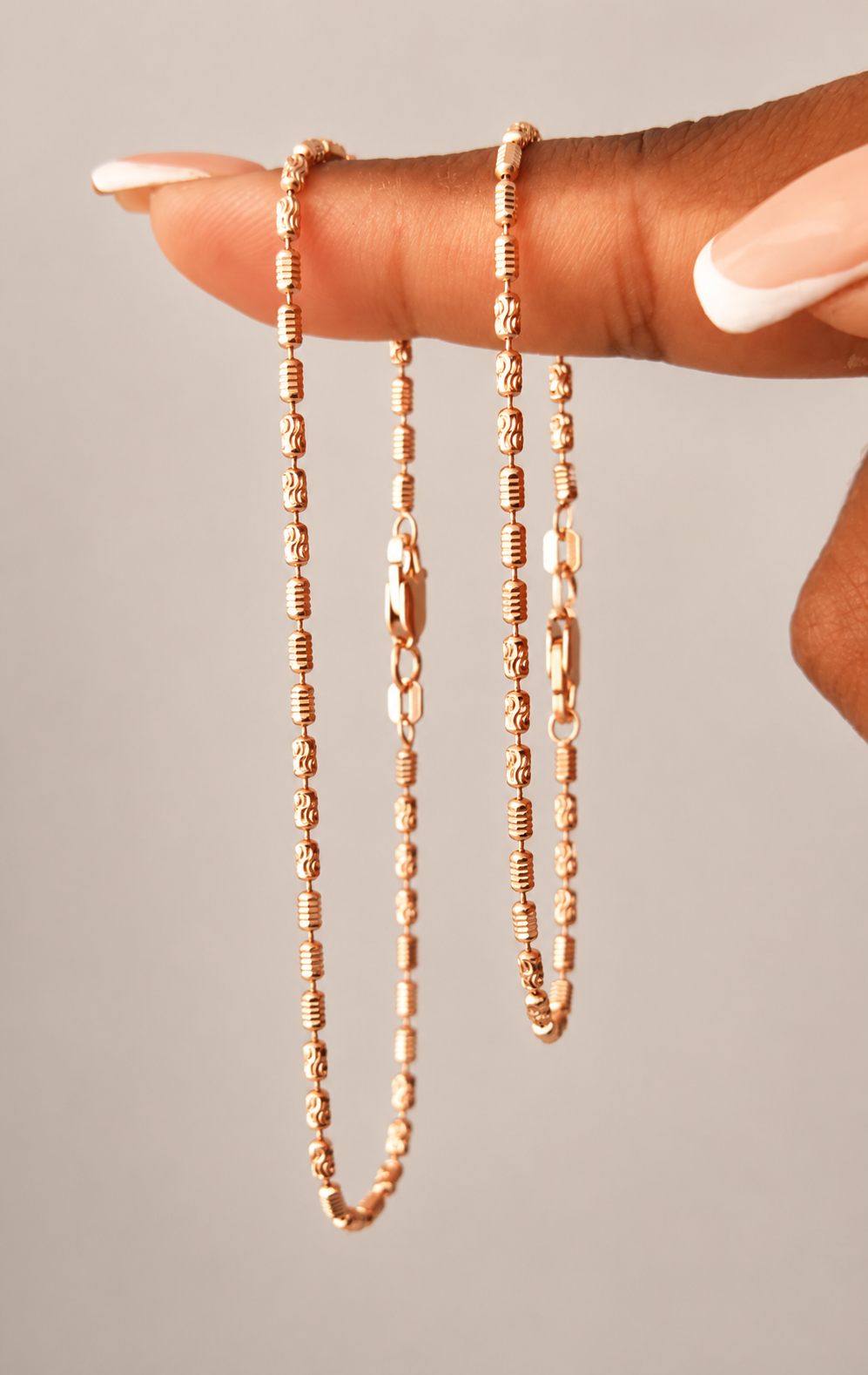 Dúo Pulseras Barril Oro Rosa | 16 & 19 cm