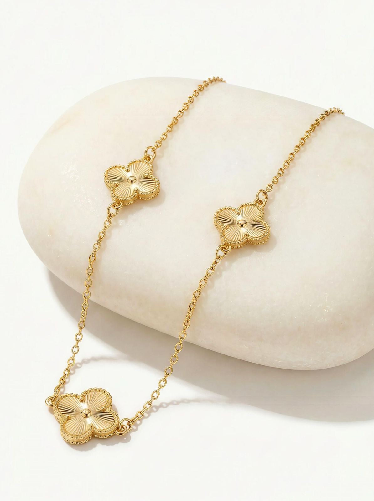 Collar Van Cleef Dorado Con Destellos | 45 Cm