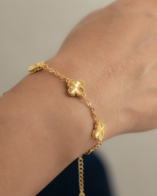 Pulsera Clover Dorada | 15 Cm