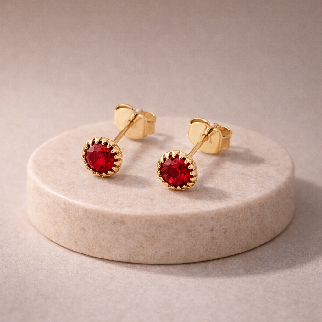Aretes Cristal Redondos