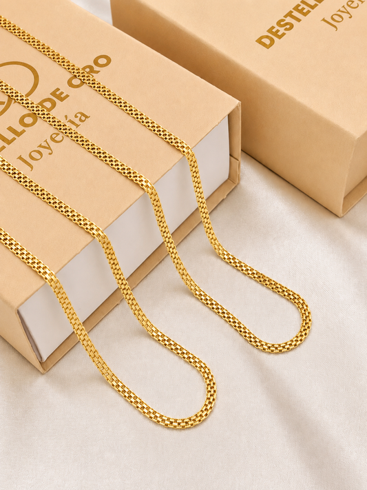 Dúo Cadenas Tejido Chino  Italianas | Envío Gratis