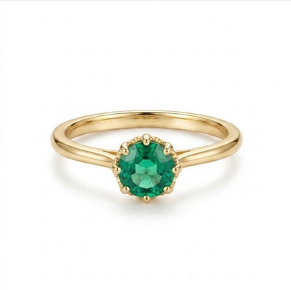 Anillo Solitario Tipo Esmeralda