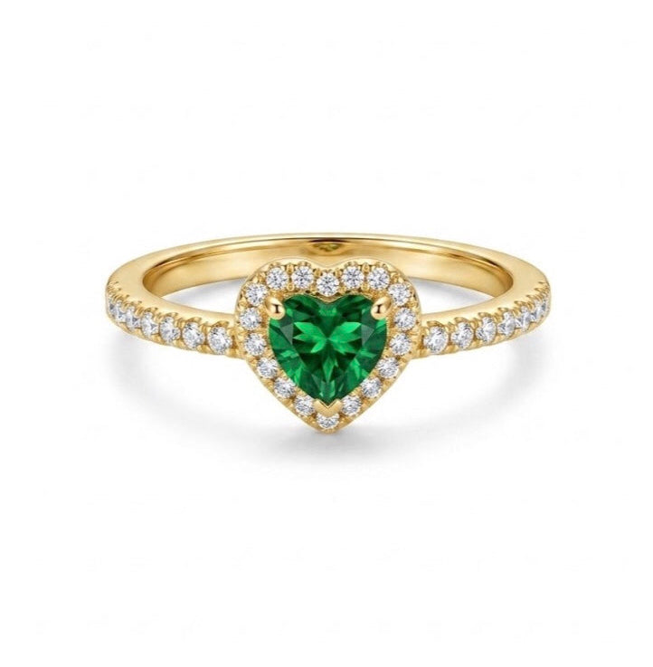 Anillo Corazón Esmeralda