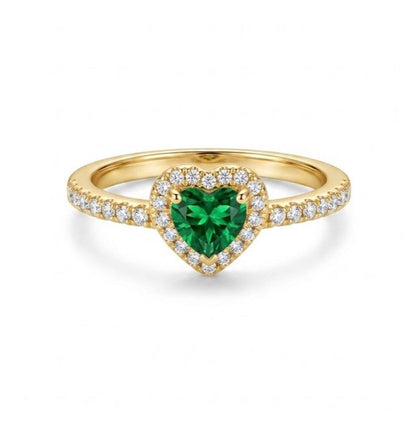 Anillo Corazón Esmeralda