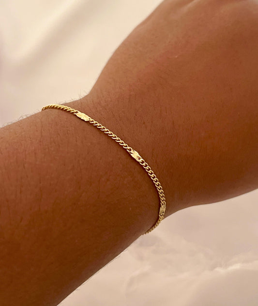 Pulsera Cubana Con Destellos | 16 Cm