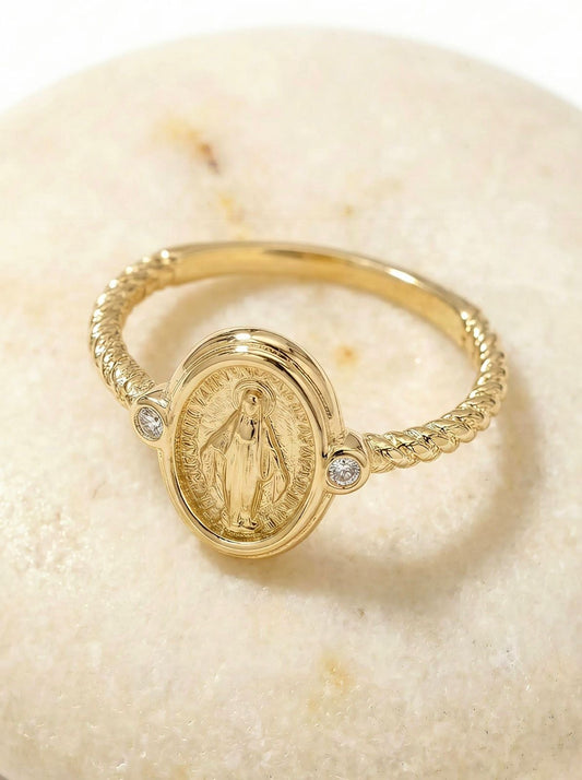 Anillo Diamantado Virgen Milagrosa