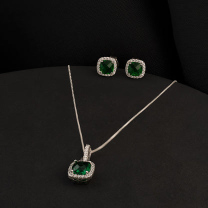 Conjunto Pave Circón Verde | Plata Ley 925 Italiana 🇮🇹