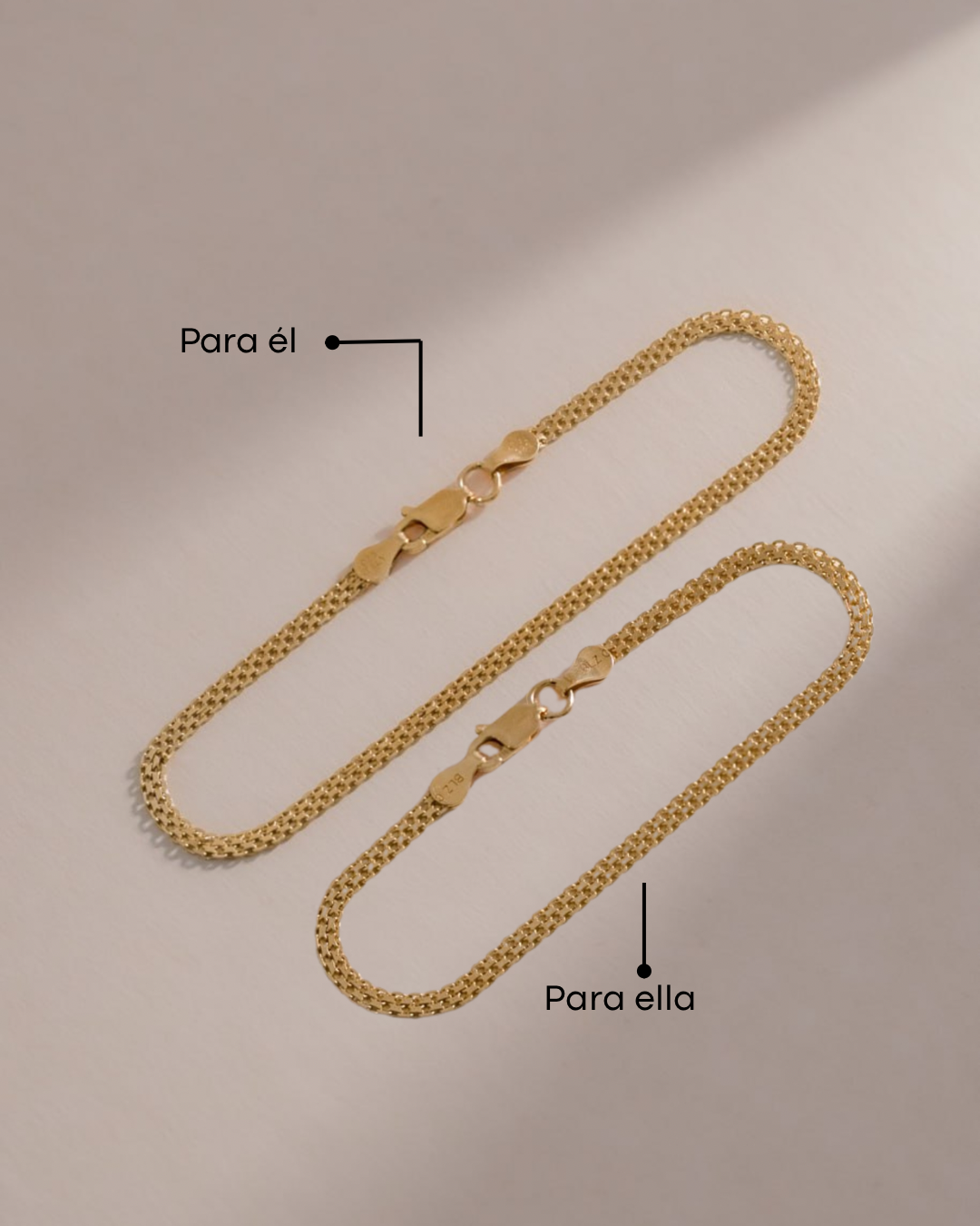 Dúo Pulseras Tejido Chino Italianas | 16 & 19 cm