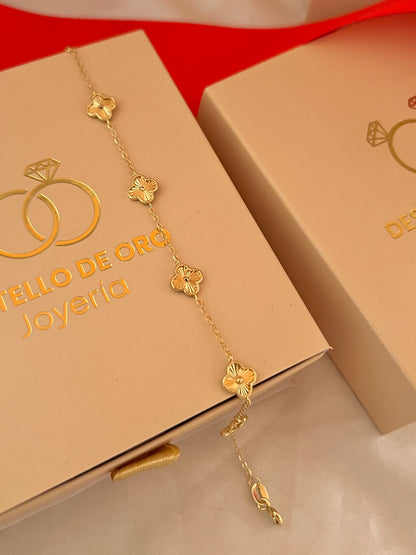 Pulsera Mini Clover Dorada | 16 cm