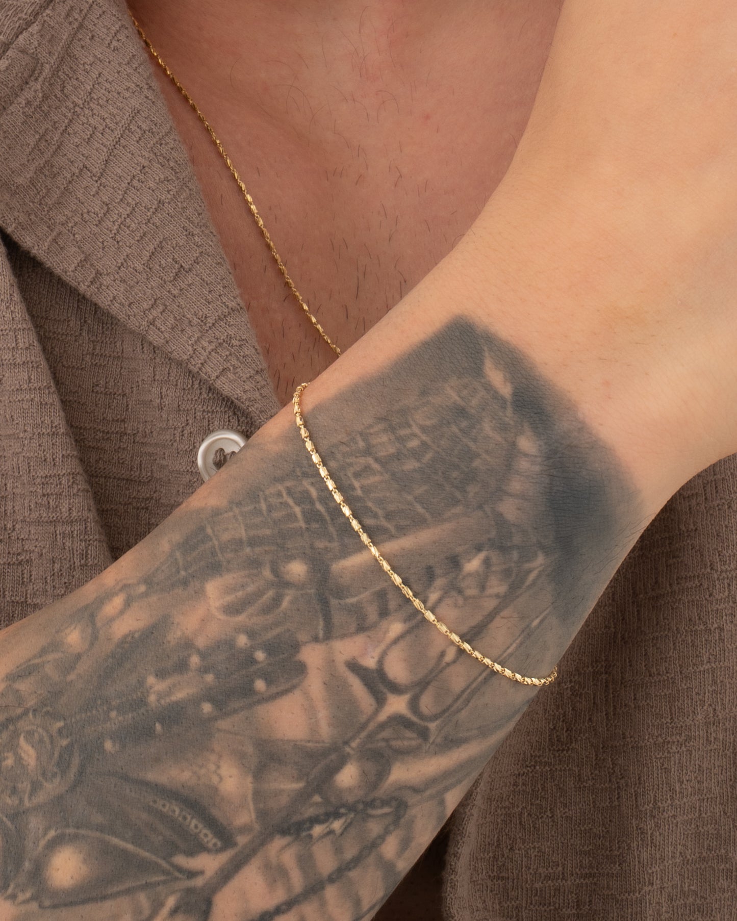 Pulsera Tube Gold Italiana | 19.5 Centímetros