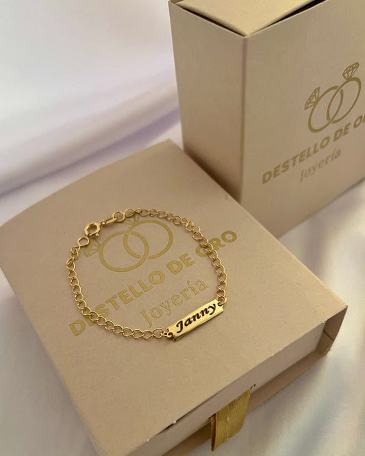 Pulsera Aros En Placa | 16 Cm