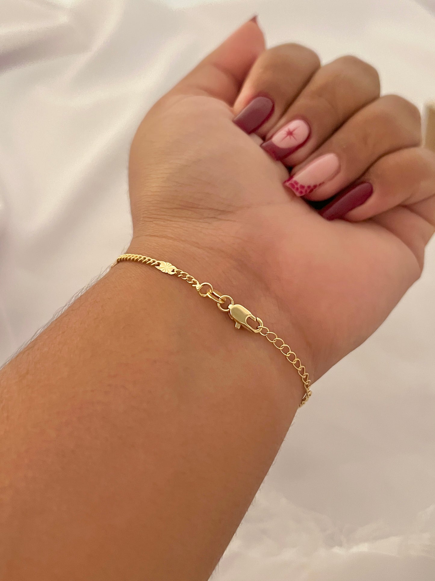 Pulsera Cubana Con Destellos | 16 Cm