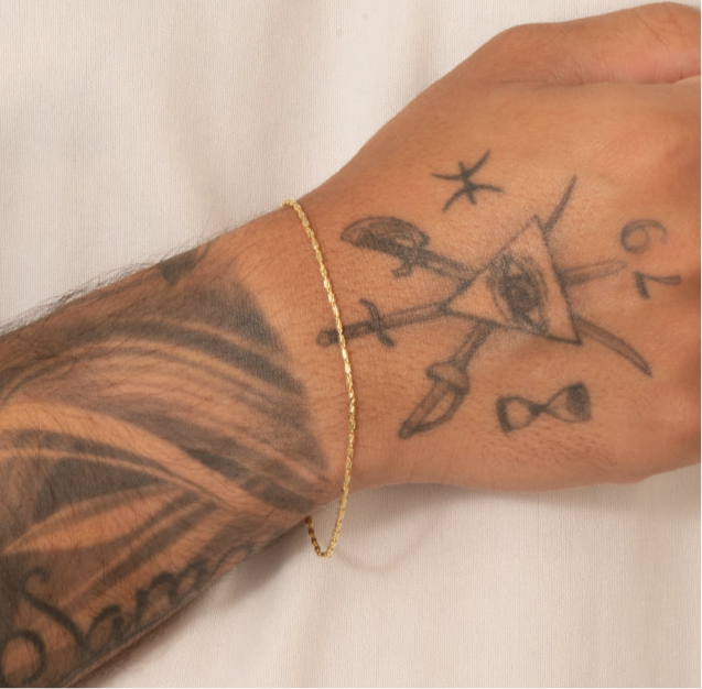 Pulsera Tube Gold Italiana | 19.5 cm