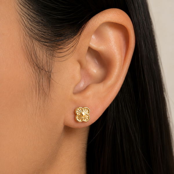 Arete Clover Con Rosca de Seguridad