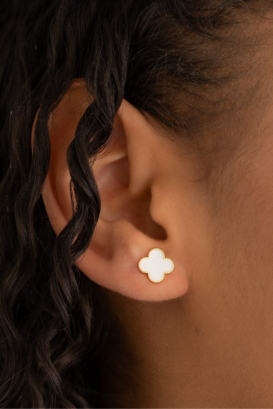 Arete Clover Blanco