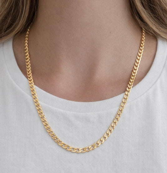 Cadena Cubana Plana Diamantada | 50 cm