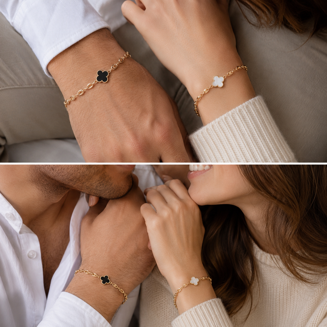 Dúo Pulseras Gucci VC | Negro & Blanco 18 CM | Envío Gratis