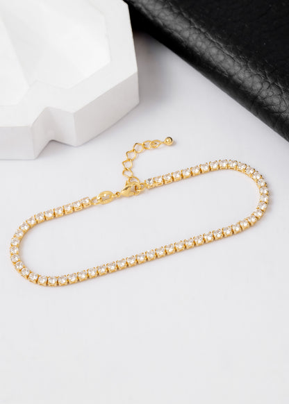 Tobillera Circonias Cristal Unisex