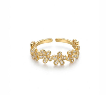 Anillo Corona Flores | Ajustable
