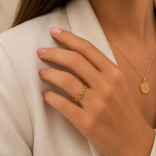 Anillo Eslabón Dorado