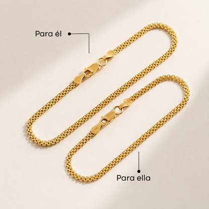 Dúo Pulseras Tejido Chino Italianas | 16 & 19 CM