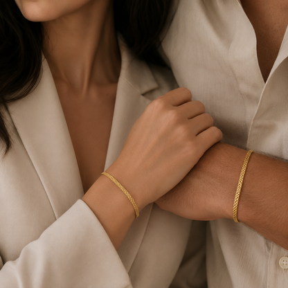 Dúo Pulseras Tejido Chino Italianas | 16 & 19 CM