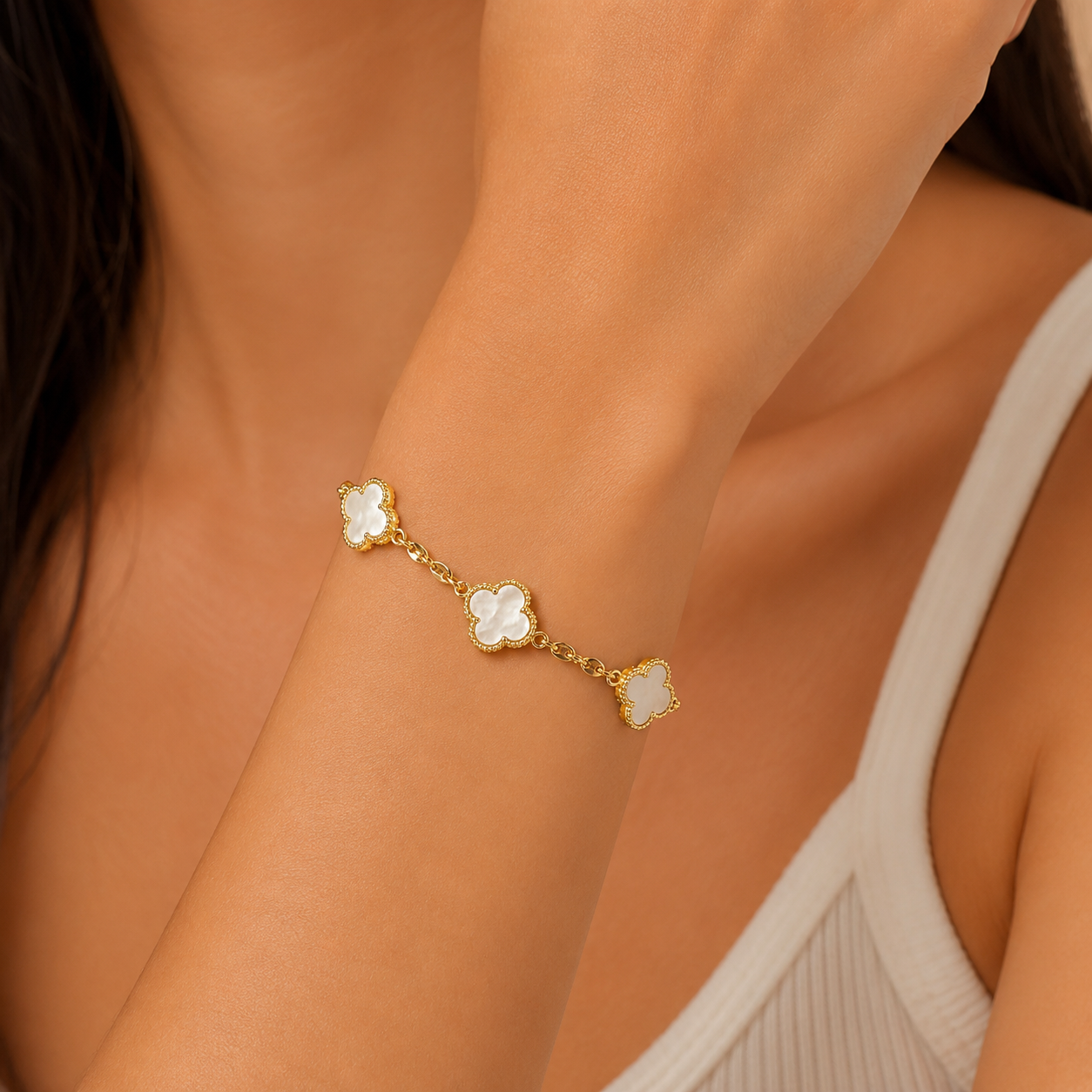Pulsera Ancla 3 Tréboles | 18 Centímetros