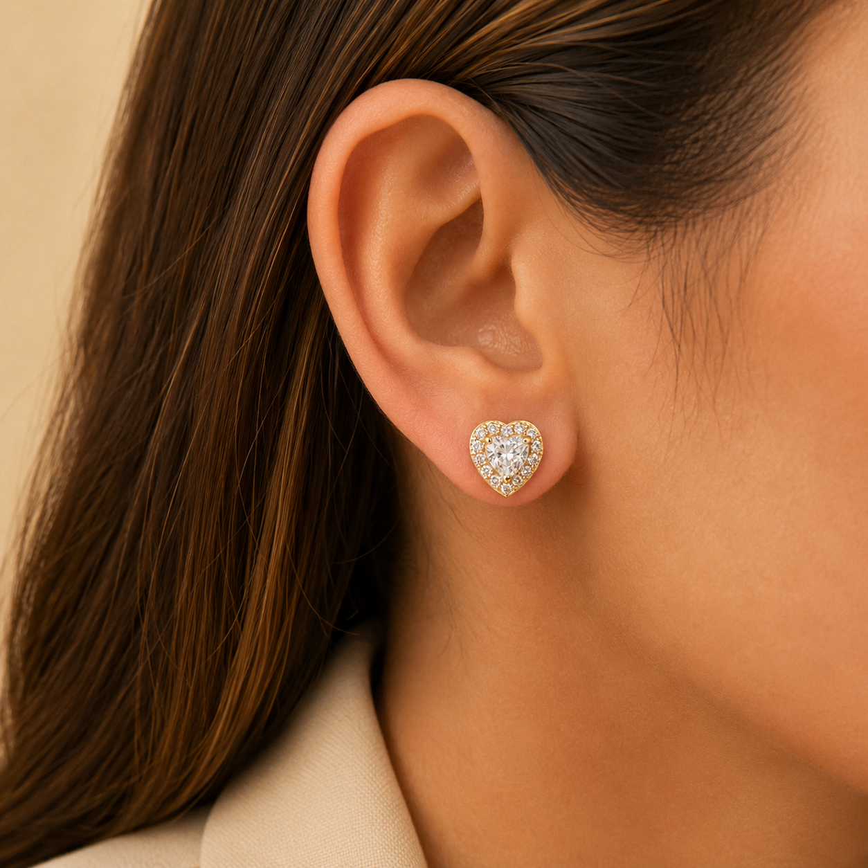 Aretes Heart Cristal