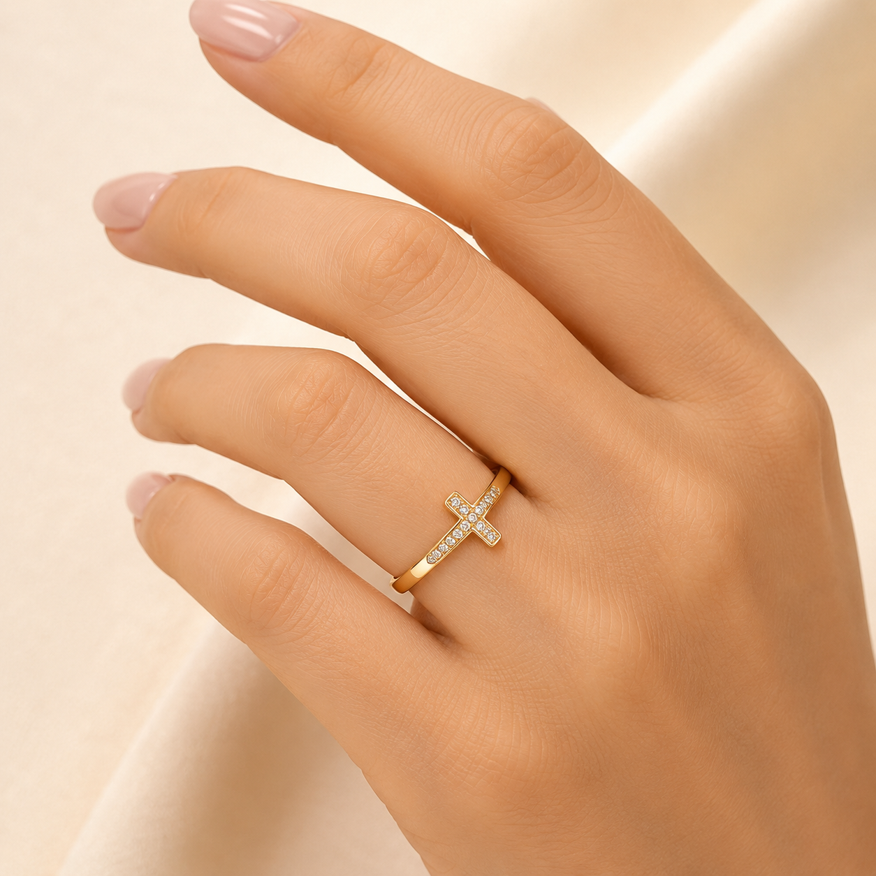 Anillo Cruz Superior Unisex