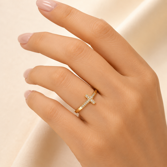 Anillo Cruz Superior Unisex