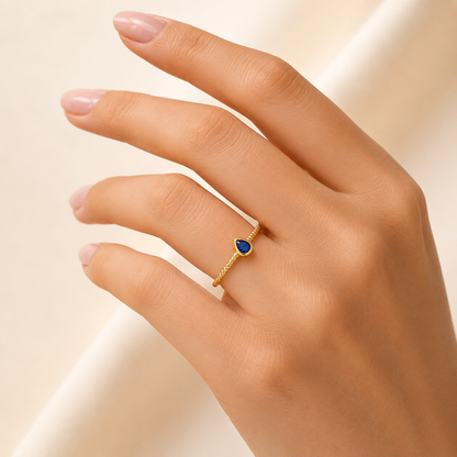 Anillo Gota de Zafiro