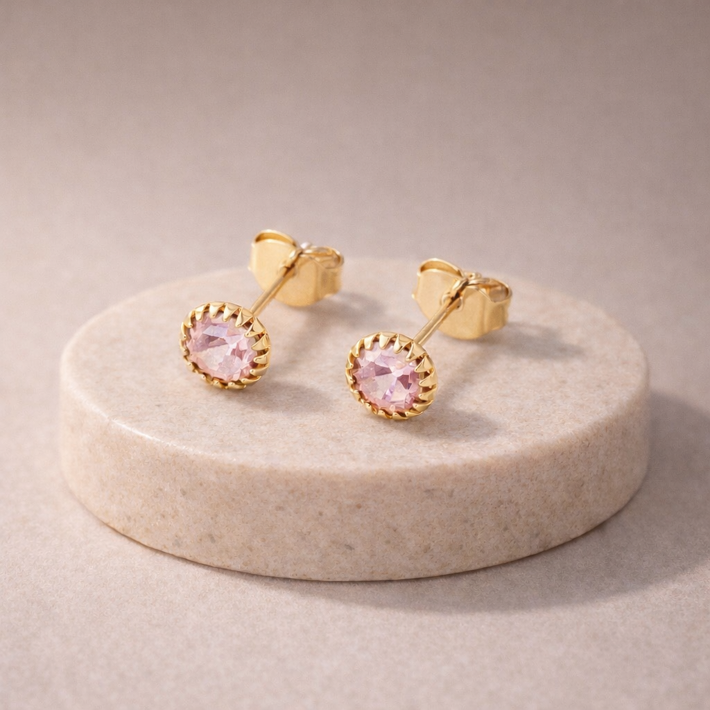 Aretes Cristal Redondos