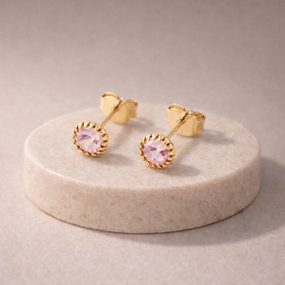 Aretes Cristal Redondos