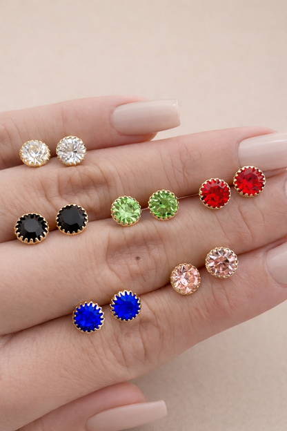 Aretes Cristal Redondos